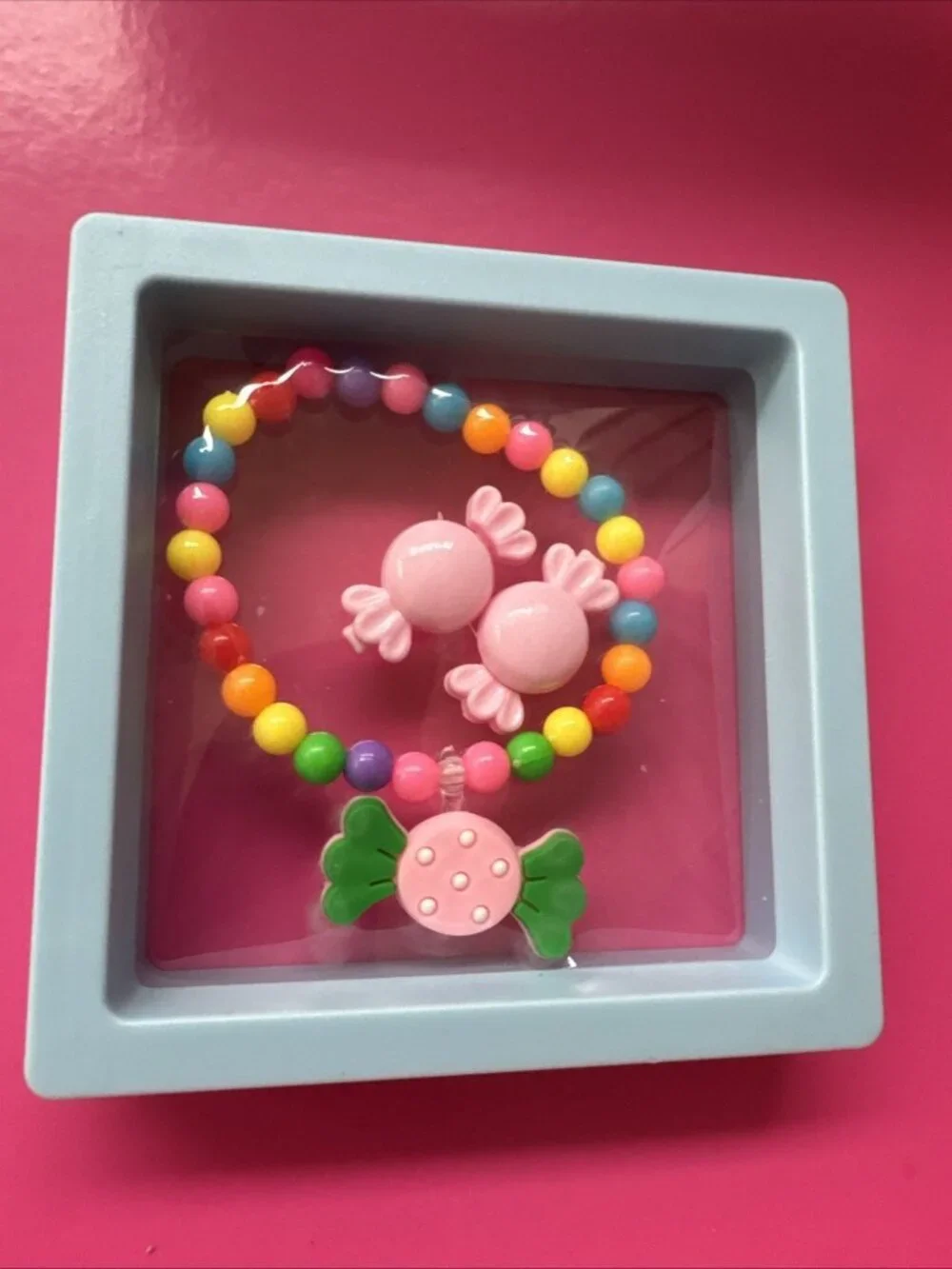 Girl's Wrapper Candy Jewelry Set Bracelet & Clip Earrings NEW Chose Color Box